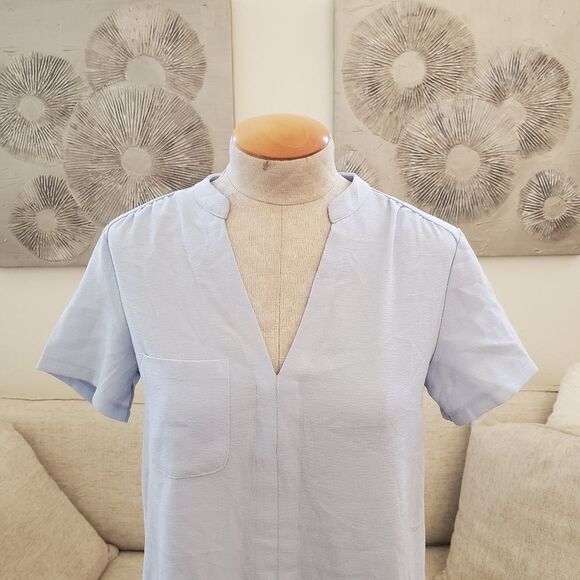 🌸 LUSH/ All in Favor 🌸 Hailey Crepe Shift Dress - [size Small, Blue] - Picture 5 of 12